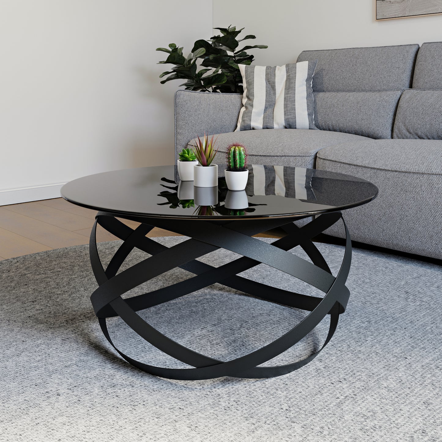 Firenze (Vetro Dark Grey, Nero)