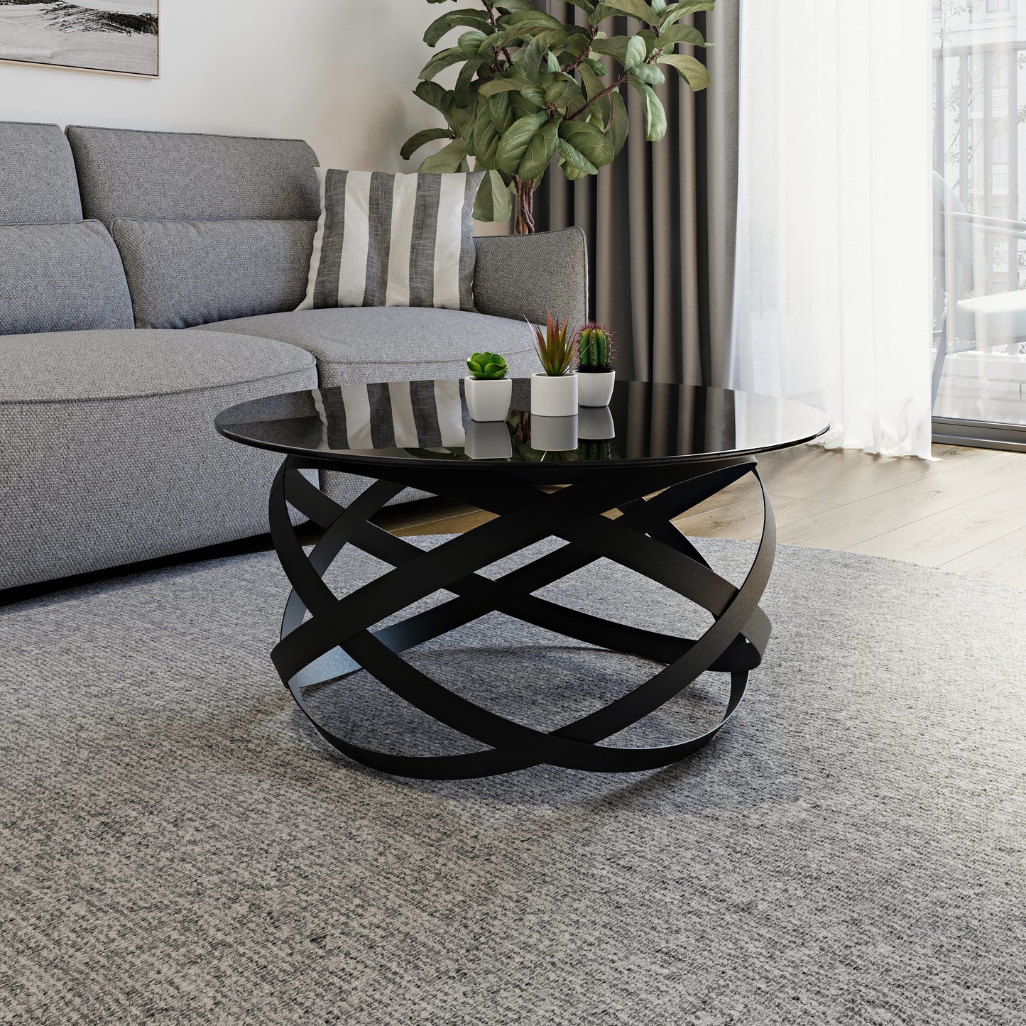 Firenze (Vetro Dark Grey, Nero)